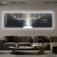 Jam Dinding Digital Dekoratif Ruang Tamu Modern Minimalis Mewah Ringan Kelas Atas, Model Elk, Dapat Dipasang di Dinding/Sofa, Dilengkapi Plug-in/Power Bank