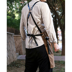 Tablier en toile <span class=keywords><strong>de</strong></span> coton 16 oz résistant à l'usure, lavable, multifonctionnel, avec ceinture et 9 poches à outils, pour jardinage, réparation, cordonnier, charpentier, homme - Product Image 4