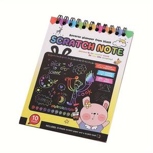 Kits de Arte de Scratchboard DIY deslumbrantes para niños, <span class=keywords><strong>libro</strong></span> de rasguños de grafiti creativo, herramienta de aprendizaje interactiva divertida - Product Image 4
