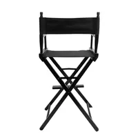 Fauteuil de Réalisateur de Maquillage en Aluminium à Cadre Noir, Hauteur de Comptoir, Large et Professionnel, pour Accessoires de Photographie
