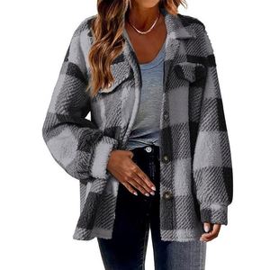 Veste en plaid d'hiver pour femmes, chemise longue à <span class=keywords><strong>carreaux</strong></span>, veste longue à manches longues pour femmes, chemises d'hiver pour femmes, manteaux pour femmes - Product Image 5