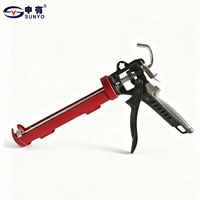 Pistola de calafateo manual de aluminio con gancho de varilla de empuje suave, gatillo giratorio de 360 grados, placa de 4 mm, herramienta industrial para construcción