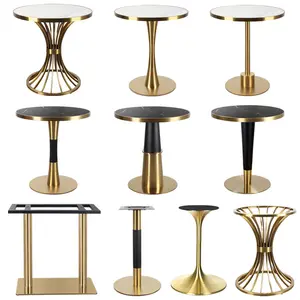 Gambe per tavolo da tè in metallo in acciaio inossidabile PurelyFeel gambe per tavolo da pranzo semplici placcate in oro