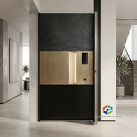 Porte d'entrée blindée de luxe en composite de noyer, étanche, pour villa en bord de lac, jardin privé, entrée principale