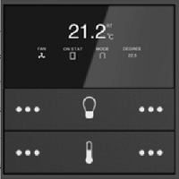 Système d'automatisation intelligent SEXANKA KNX, contrôle intelligent de la température, compatible WIFI, interrupteurs muraux à bouton-poussoir en aluminium métallique à 4 touches