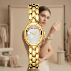 นาฬิกาข้อมือผู้หญิง Besseron รุ่น Elegant สีทอง ตัวเรือนทรงรี ระบบควอตซ์ หน้าปัดมุก พร้อมตัวล็อคแบบเครื่องประดับแฟชั่น กันน้ำ 5ATM - Product Image 5