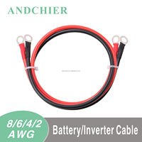 Kabel konektor kawat tembaga untai AWG, 12/10/8/6/4/2/0 untuk Inverter baterai 15cm karet untuk mesin mobil listrik elektronik