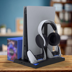 Cargador <span class=keywords><strong>de</strong></span> controlador <span class=keywords><strong>de</strong></span> juego inalámbrico todo en uno, soporte cargador para PS5 y PS5, accesorios con ventilador <span class=keywords><strong>de</strong></span> refrigeración, nuevo PG-P5013 - Product Image 2