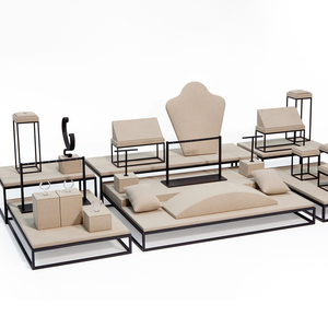 Tùy biến MDF trang sức hiển thị bộ đồ trang sức màu be hiển thị bảng Vòng Cổ Bông Tai Nhẫn truy cập trang sức bao bì & hiển thị - Product Image 6