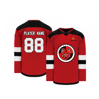 Uniforme de hockey sur glace à sublimation personnalisé OEM 100% maillots de hockey sur glace en polyester grande taille pour équipe