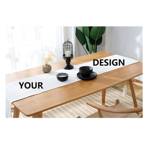 Runner da tavola con decorazioni natalizie per eventi per feste in casa in lino di cotone con Design stampato personalizzato - Product Image 1