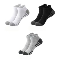 Chaussettes de course personnalisées en gros pour hommes et jeunes, en coton, avec coussinets de soutien de la voûte plantaire et compression, avec logo sur le dessous