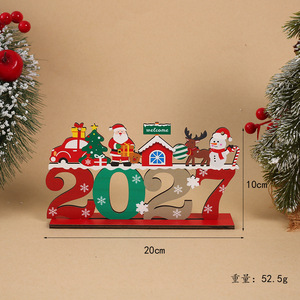 Adorno Navideño Colgante de Madera 2027, Letrero de Bienvenida con Santa, Reno y Muñeco de Nieve, Decoración para Árbol de Navidad, para Fiestas en Casa - Product Image 6