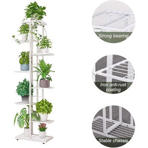 Estante Metálico para Plantas, Exhibición Interior y <span class=keywords><strong>Exterior</strong></span>, Organizador de <span class=keywords><strong>Macetas</strong></span> de Múltiples Niveles, Soporte para Accesorios de Jardín, Decoración del Hogar - Product Image 4