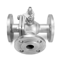 304/316L katup bola flens tiga arah baja tahan karat Manual bentuk-l saklar berbentuk T DN15-DN150 air Q45F/Q44F