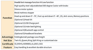 Trendelenburg bốn động cơ có thể điều chỉnh giường bệnh viện cho chăm sóc tại nhà & điều dưỡng vẻ đẹp/mặt điều trị không dây có dây điều khiển từ xa - Product Image 5