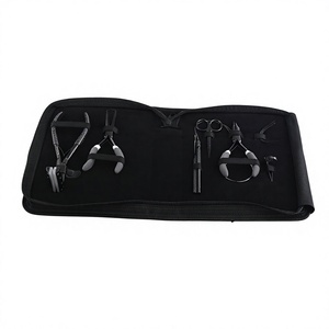 Custom LOGO Micro Rings Hair <b>Extension</b> Tools kit Application <b>Beads</b> Plier With Pulling Loop Tool C Type Needles & Hair Clips - Product Image 1