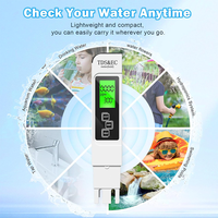 Testeur d'eau numérique 4-en-1 TDS/EC/Température, kit de test de la qualité de l'eau pour l'eau potable, la piscine, l'hydroponie et l'aquarium