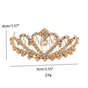 LUOYAN Mode Enfant Coeur Strass Couvre-chef <span class=keywords><strong>Cheveux</strong></span> <span class=keywords><strong>Courts</strong></span> Longs Complément Couronnes Argent avec Peigne - Product Image 6