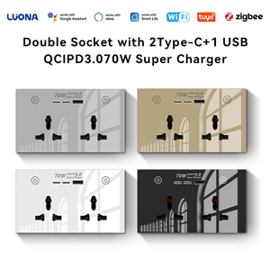 Enchufe de Pared Inteligente Universal de 16A con Carga Rápida de 70W, Enchufe WiFi con Control por Voz para Alexa y <span class=keywords><strong>Asistente</strong></span> de <span class=keywords><strong>Google</strong></span> - Product Image 1