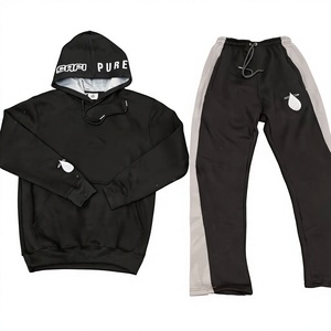 Ensemble de survêtement deux pièces personnalisé pour homme : sweat à capuche et pantalon de jogging respirant – Vente en gros - Product Image 1