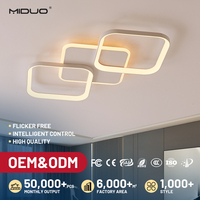 VENTE FLASH Plafonnier LED moderne au design carré, protection des yeux, télécommande intelligente, variateur d'intensité, salon, chambre à coucher, lampe de plafond LED