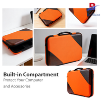 Étui rigide pour ordinateur portable en EVA OEM/ODM avec motif en fibre de carbone et design antichoc, doté d'une poignée, mallette pour ordinateur portable en EVA