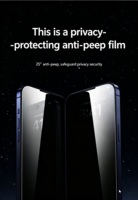 Protector de Pantalla para Teléfono con Alineación Automática, Sin Polvo, Fácil de Instalar, Cobertura Total, Anti-Espía, para 18 17 16 15 Pro Max