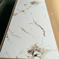 Panneau Mural PVC Intérieur Étanche 600*2440mm, 4mm 5mm, Motif Marbre Personnalisé, Feuille de Marbre UV en Plastique
