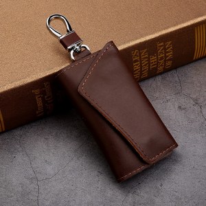 ที่ใส่กุญแจแฟชั่นอเนกประสงค์ กล่องเก็บกุญแจหนังแท้แบบแยกส่วน กระเป๋าใส่กุญแจรถผู้ชายแบบยาวพับได้ สกรีนโลโก้ตามสั่ง วัสดุ PU - Product Image 3