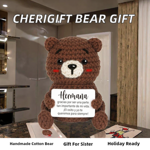 Oso de Algodón Hecho a Mano CheriGift, Regalo para <span class=keywords><strong>Cumpleaños</strong></span> de <span class=keywords><strong>Hermana</strong></span>, San Valentín, Navidad, Talla Única, Tejido a Mano, China - Product Image 4
