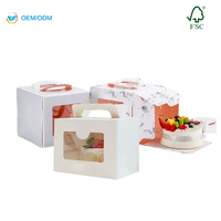Usine En Gros Personnalisé Rectangle Carton Gâteau Boîte D'emballage De Gâteau Boîte avec poignée