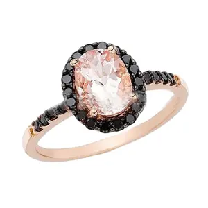 Keiyue巧克力黑色cz玫瑰金电镀结婚戒指设计为女孩定制戒指