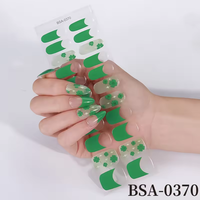Autocollants pour ongles Saint Patrick's Day, motifs floraux printaniers, DIY vert, sans lampe UV, bandes adhésives pour ongles, autocollants en gel pour ongles, enveloppes d'ongles en gel sans UV