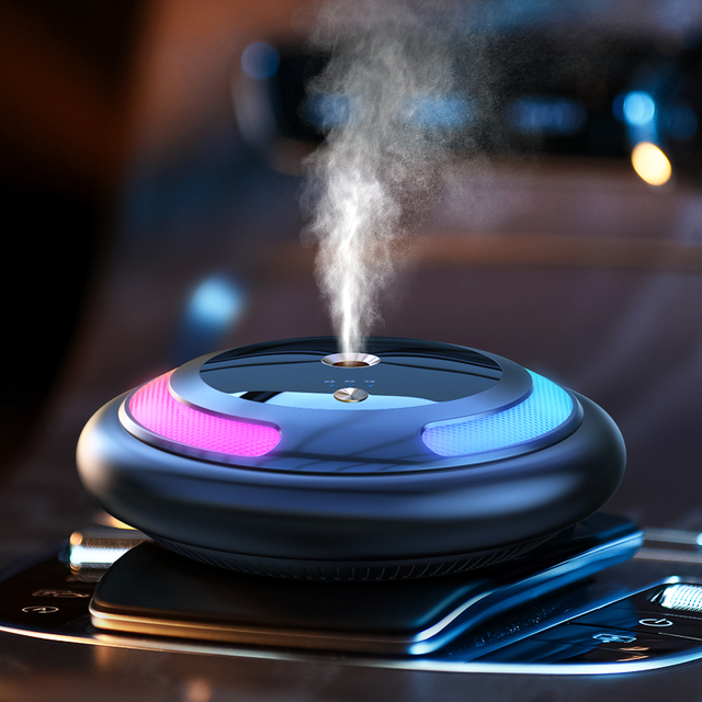 Wholesale Customized Logo Car Smart Diffuser with LED Light Alloy Portable USB Car Air Perfume Car Essential Oil Diffuser