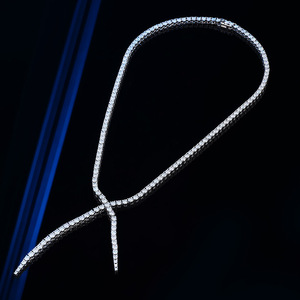 Mới Phổ Biến Bạc 925 Ban Đầu Tổng 10 Carat Brilliant Cut Kim Cương Kiểm Tra Quá Khứ 3Mm D Màu Vvs1 Moissanite Vòng Cổ Cho Phụ Nữ - Product Image 2