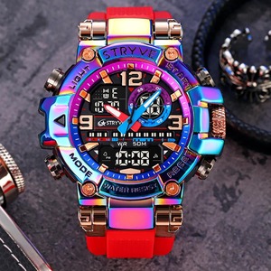 Sıcak satış Luxus Uhr kuvars Uhren Herren yeni tasarım spor renkli 5 ATM su geçirmez çok fonksiyonlu erkekler dijital saat Orologio Uomo - Product Image 1