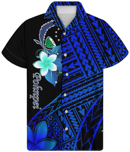 Uomo su misura polinesiana shirt stampa Hawaiian top di estate di grandi dimensioni abiti colorati hawaii camicia degli uomini sottili di stile degli uomini alla moda camicie - Product Image 3