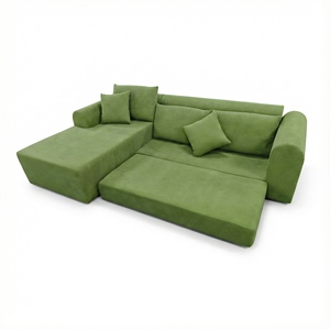 Sofá Moderno sin Estructura de Madera, Envasado al Vacío, en Caja, Plegable, de Tela, Cama Doble Individual - Product Image 1