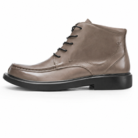 Bottes en cuir véritable pour hommes, bottes à la cheville rétro tendance avec fermeture éclair pour l'automne et l'hiver, bottes courtes décontractées à bout rond, respirantes