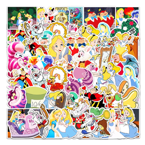 50 Pezzi Adesivi <span class=keywords><strong>in</strong></span> Vinile Classici di <span class=keywords><strong>Alice</strong></span> nel Paese delle Meraviglie, Principessa Cartoon, Decorazione Murale Impermeabile, Adesivi Fiabeschi - Product Image 1