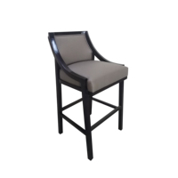Chaise de bistrot contemporaine pour salle à manger d'hôtel commercial, tabouret de bar haut rembourré en tissu pour cuisine et salon