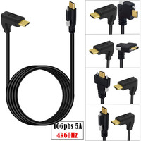 USB Typ C Stecker auf Buchse Einbau-Verlängerungskabel USB 2.0 3A 90 Grad Schraubverschluss PVC-Ummantelung 6-adrig
