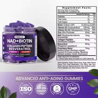 Gummies NAD+BIOTINE avec Vitamine K2 & D3 - Zinc, Collagène, Resvératrol, Kératine, Berbérine - Gummies Anti-Âge Avancés