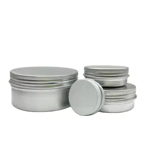 New 10ml 15ml 25ml 30ml 50ml 60ml 80ml 100ml Aluminium Jar Cosmetic Ointment Container Flat Aluminium Tin