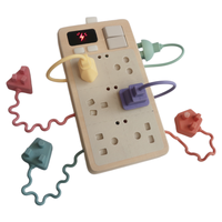 Jouet éducatif précoce en bois, design original, avec 6 fiches assorties en silicone, lumières et sons, pour développer les capacités motrices des enfants