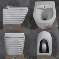 Ensemble WC et lavabo suspendus en céramique de style européen, WC sans bride pour salle de bain d'hôtel