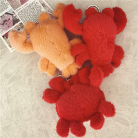 Vente en gros 12cm moelleux crabe peluche homard porte-clés personnalisé doux peluches porte-clés pendentif peluche animaux de mer jouets pour la promotion