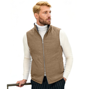 <span class=keywords><strong>Gilet</strong></span> Vintage Impermeabile in <span class=keywords><strong>Lana</strong></span> per <span class=keywords><strong>Uomo</strong></span>, Personalizzabile OEM, Leggero e Lavato, in Lino/Cotone 3D per Autunno e Inverno, Giacca Calda con Cerniera - Product Image 1