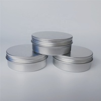 Pot rond en aluminium argenté de 4 oz avec couvercle à vis, 120 ml, boîte en aluminium pour crème à barbe